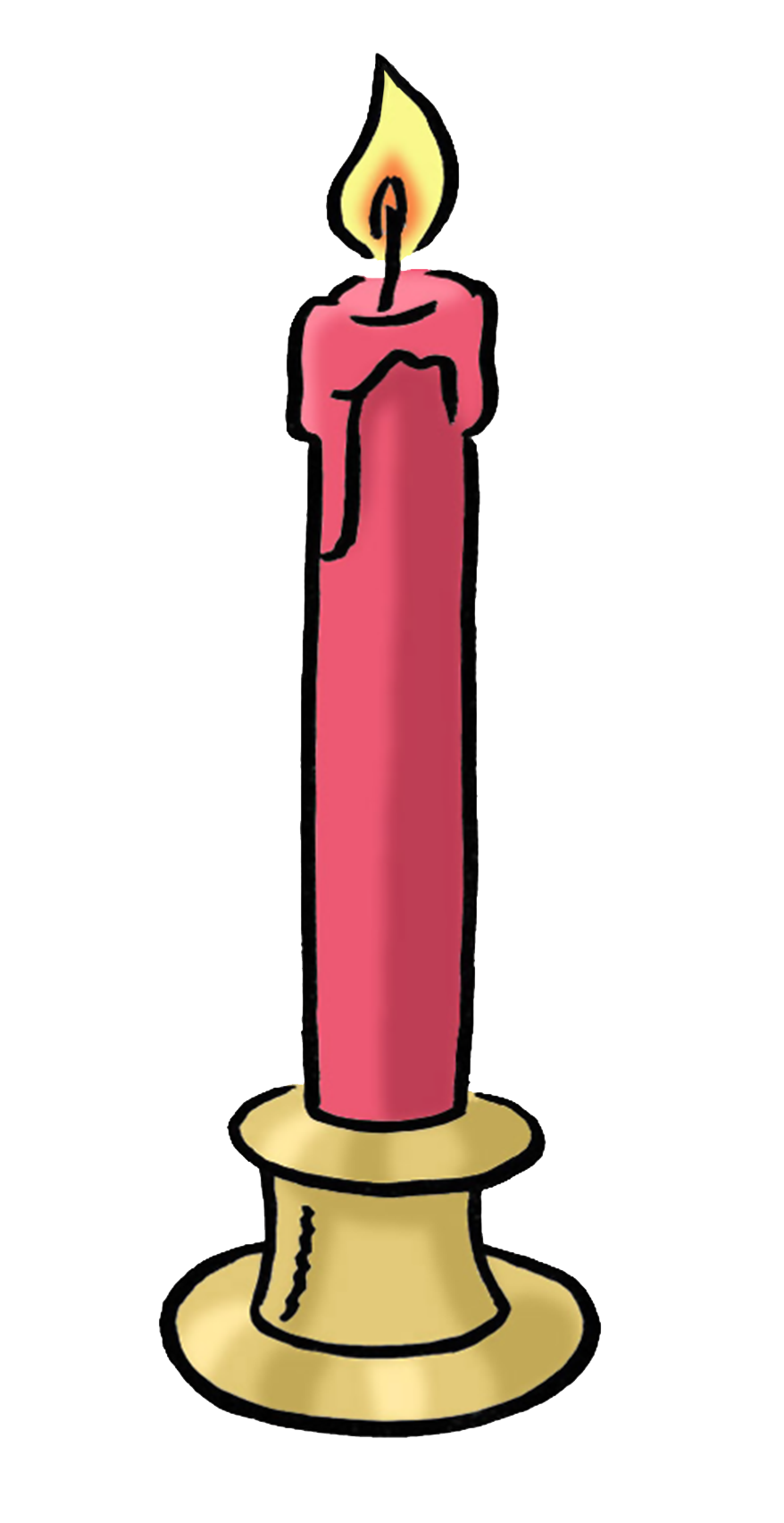 Eine brennende Kerze.