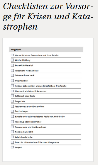 Checkliste Vorsorge